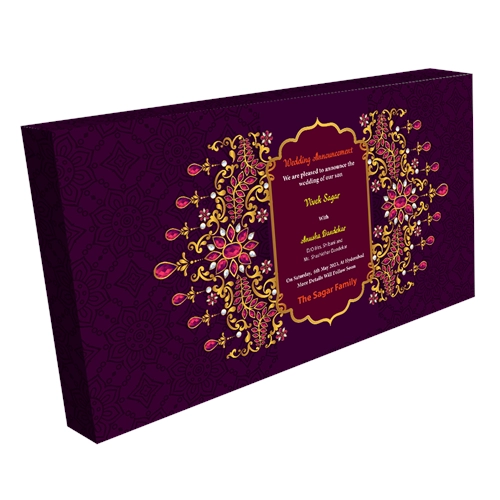 Wedding Announcement Gift Box Gradient Finish 2 L Compartments